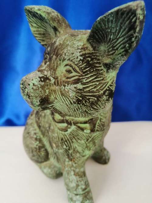 Vintage Brass Sitting Pig  #