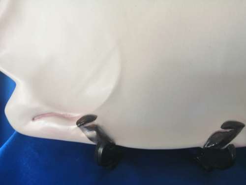 RARE Vintage Large ZETA BASSANO Italy Pottery PIG HOG Serving PLATTER TRAY Dish Plate #