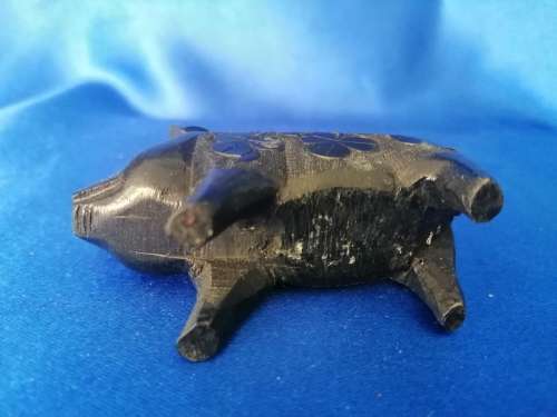 Irish Black Bog Oak Pig  #