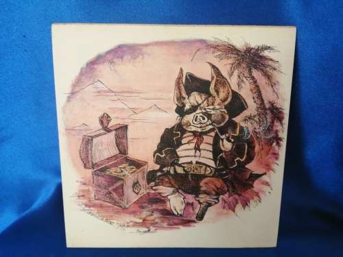 Illustrators original Watercolour Pig pirate 1975 signed