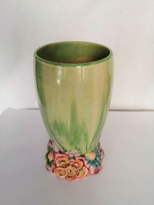 CLARICE CLIFF BIZARRE MY GARDEN PATTERN MOULDED VASE