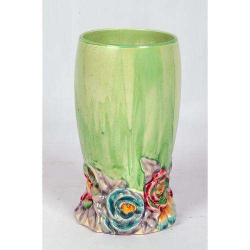 CLARICE CLIFF BIZARRE MY GARDEN PATTERN MOULDED VASE