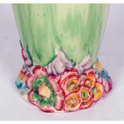 CLARICE CLIFF BIZARRE MY GARDEN PATTERN MOULDED VASE