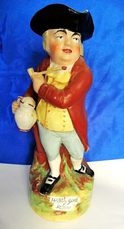 19th Century Hearty Good Fellow, Probably Pratt Toby Jug Hand Painted Height 28cm