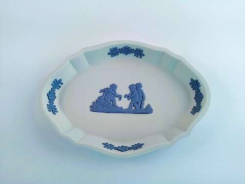 Wedgwood White Jasper with Blue Oblong Trinket Dish