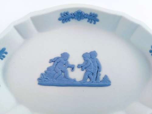 Wedgwood White Jasper with Blue Oblong Trinket Dish
