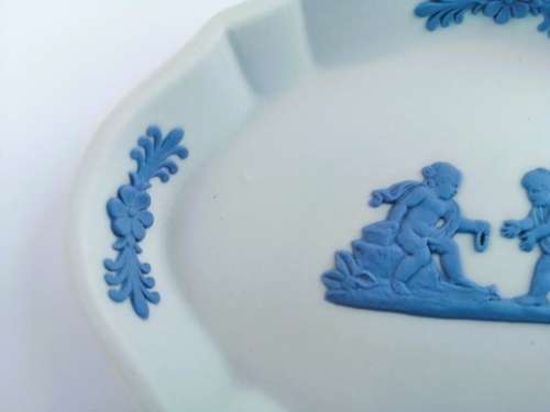 Wedgwood White Jasper with Blue Oblong Trinket Dish