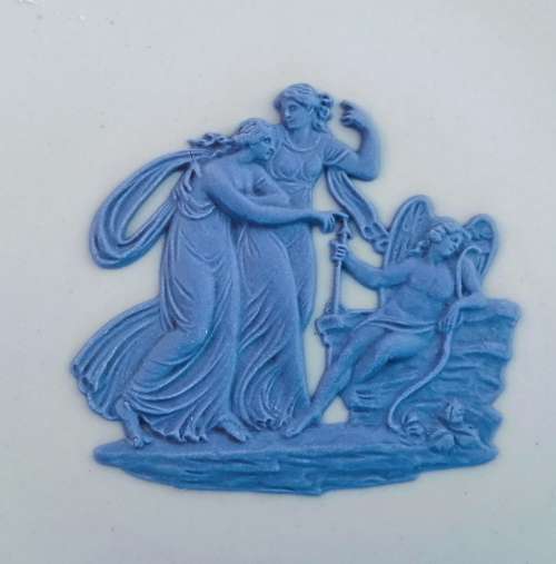Wedgwood White Jasper with Blue Round Plate