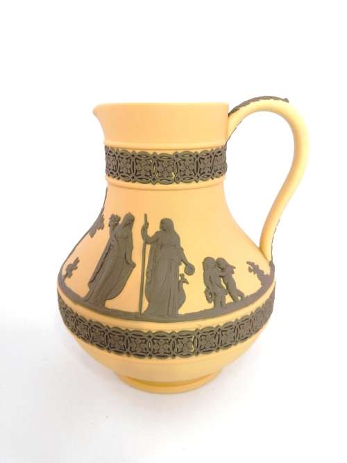Wedgwood Rare Cane Jasper Wear with Brown Neoclassical Design Large Jug