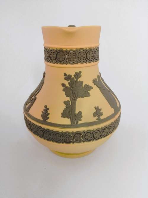Wedgwood Rare Cane Jasper Wear with Brown Neoclassical Design Large Jug