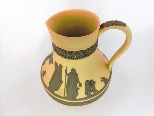 Wedgwood Rare Cane Jasper Wear with Brown Neoclassical Design Large Jug
