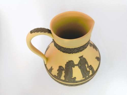 Wedgwood Rare Cane Jasper Wear with Brown Neoclassical Design Large Jug