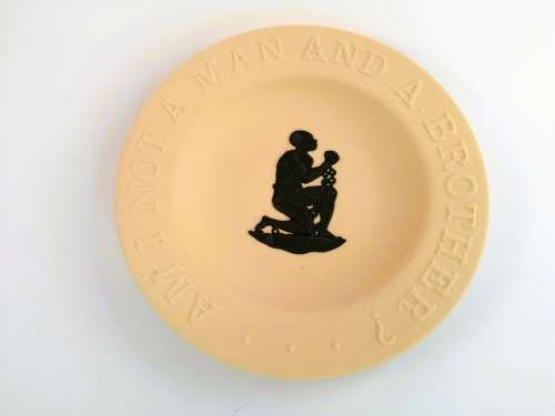 Wedgwood Primrose Jasperware Am I Not A Man And A Brother Anti Slavery Pin Dish