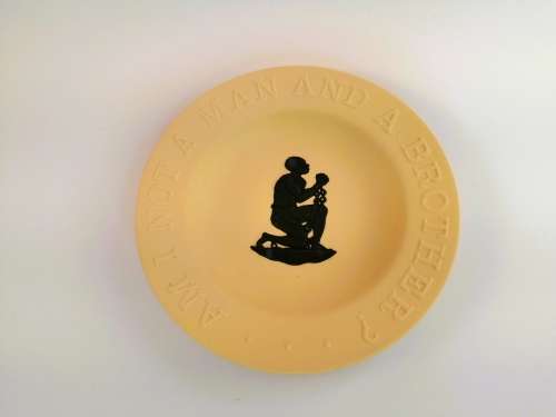Wedgwood Primrose Jasperware Am I Not A Man And A Brother Anti Slavery Pin Dish