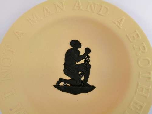 Wedgwood Primrose Jasperware Am I Not A Man And A Brother Anti Slavery Pin Dish