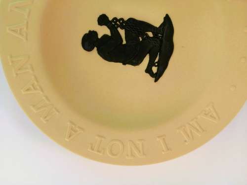 Wedgwood Primrose Jasperware Am I Not A Man And A Brother Anti Slavery Pin Dish