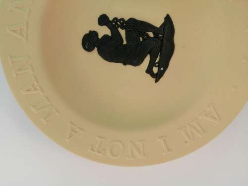 Wedgwood Primrose Jasperware Am I Not A Man And A Brother Anti Slavery Pin Dish