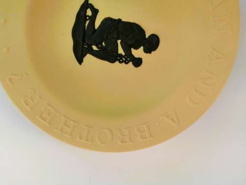 Wedgwood Primrose Jasperware Am I Not A Man And A Brother Anti Slavery Pin Dish