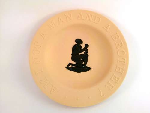 Wedgwood Primrose Jasperware Am I Not A Man And A Brother Anti Slavery Pin Dish