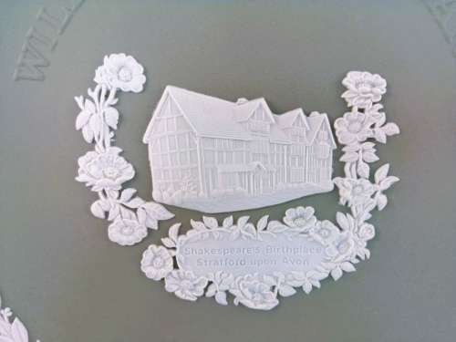 Vintage Wedgwood Jasper Green Large William Shakespeare Display Plate *