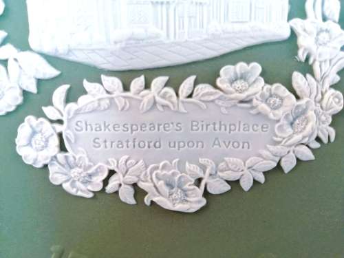 Vintage Wedgwood Jasper Green Large William Shakespeare Display Plate *