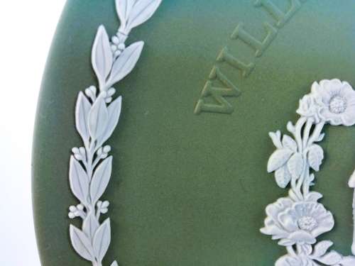Vintage Wedgwood Jasper Green Large William Shakespeare Display Plate *