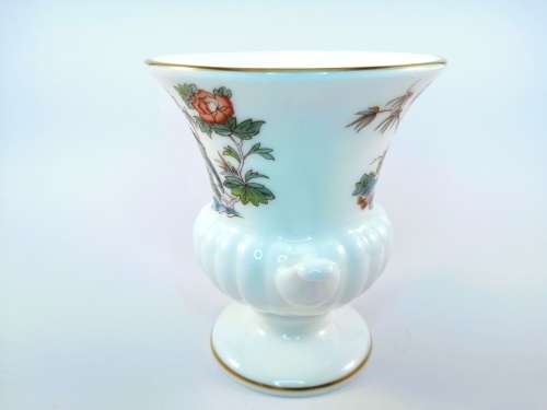 Wedgwood Kutani Crane Urn Vase, Floral Design  #