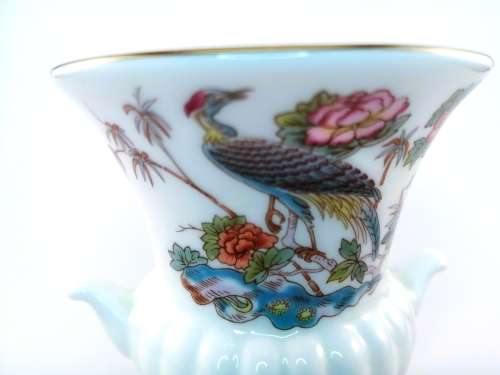 Wedgwood Kutani Crane Urn Vase, Floral Design  #