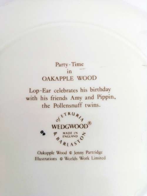 Wedgwood Happy Birthday 1987 Plate Lop-ear Oakapple Wood