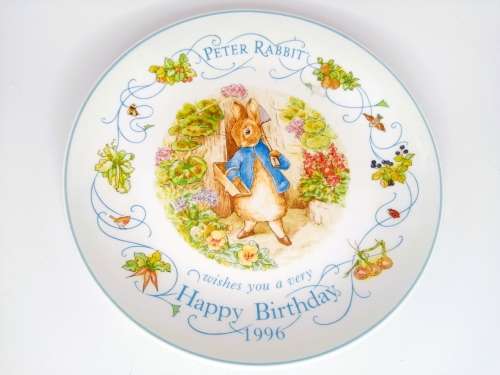 Wedgwood Happy Birthday 1996 Beatrix Potter Plate Peter Rabbit