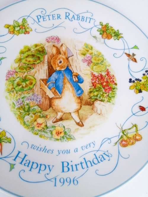 Wedgwood Happy Birthday 1996 Beatrix Potter Plate Peter Rabbit