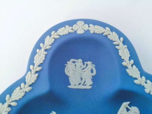 Vintage Wedgwood Jasper Blue Clover Dish  #