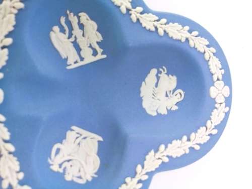 Vintage Wedgwood Jasper Blue Clover Dish  #