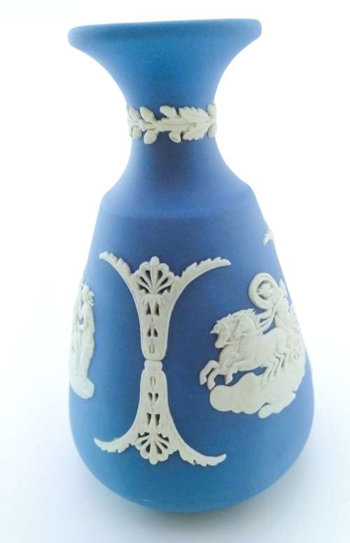Wedgwood Jasper Blue Vase  #