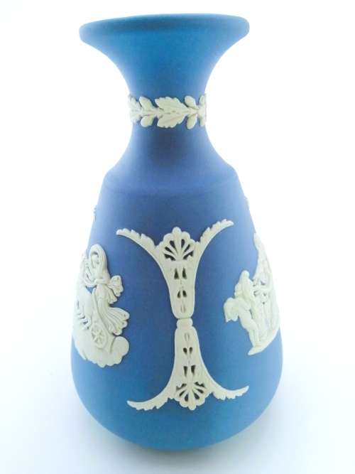 Wedgwood Jasper Blue Vase  #