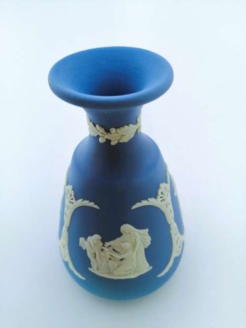 Wedgwood Jasper Blue Vase  #