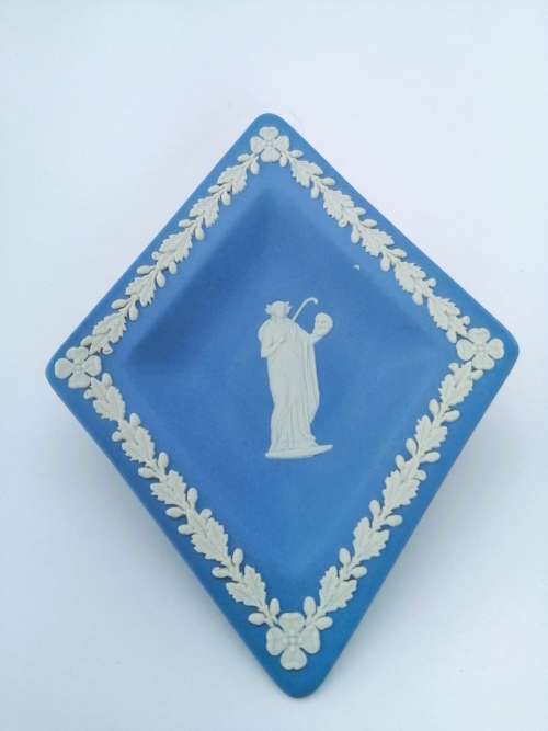 Vintage Wedgwood Jasper Blue Diamond Dish  #