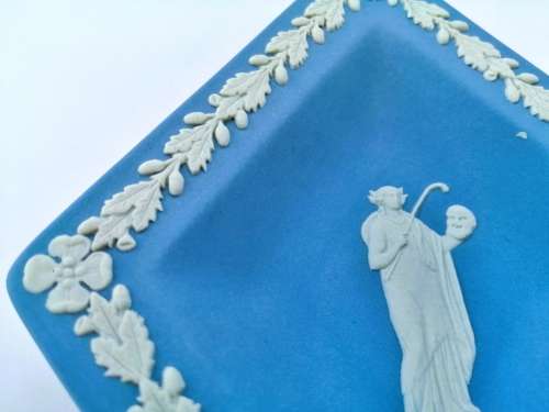 Vintage Wedgwood Jasper Blue Diamond Dish  #