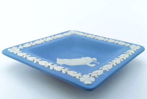 Vintage Wedgwood Jasper Blue Diamond Dish  #