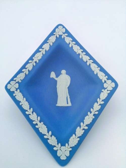 Vintage Wedgwood Jasper Blue Diamond Dish  #