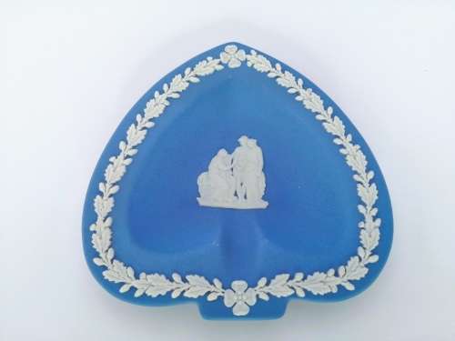 Vintage Wedgwood Jasper Blue Spade Dish  #
