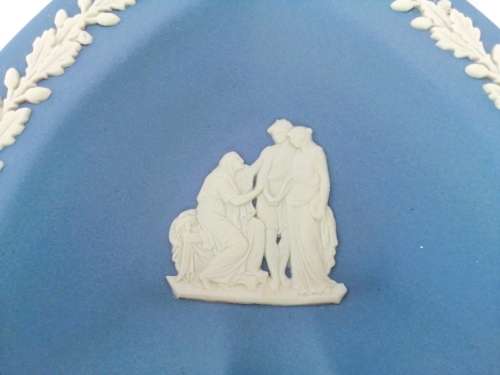 Vintage Wedgwood Jasper Blue Spade Dish  #