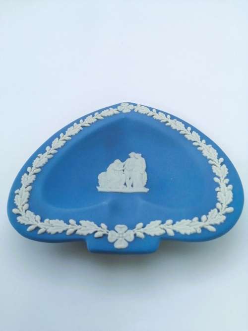Vintage Wedgwood Jasper Blue Spade Dish  #