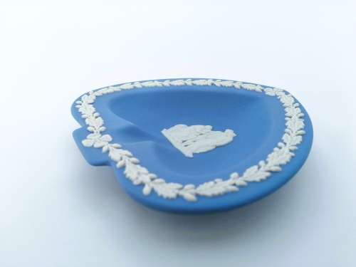 Vintage Wedgwood Jasper Blue Spade Dish  #