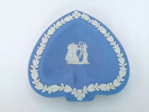 Vintage Wedgwood Jasper Blue Spade Dish  #