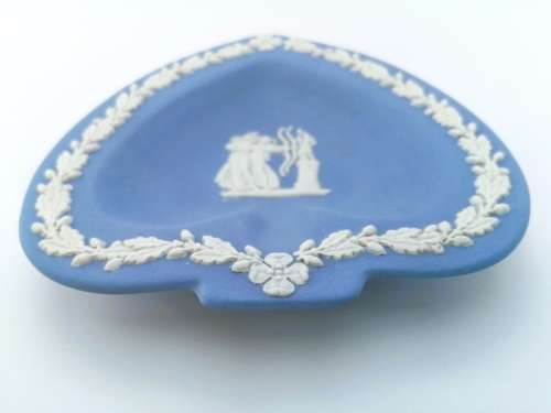 Vintage Wedgwood Jasper Blue Spade Dish  #