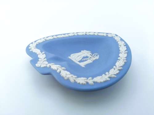 Vintage Wedgwood Jasper Blue Spade Dish  #