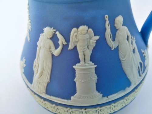 Vintage Wedgwood Jasper Large Blue Jug  #