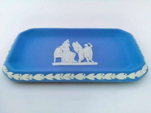 WEDGWOOD BLUE JASPER Oblong Dish Tray  #