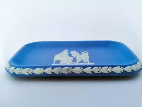 WEDGWOOD BLUE JASPER Oblong Dish Tray  #